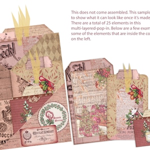 Christmas junk journal folio kit that is printable and also great for scrapbooking or other paper crafts or give it as a little gift