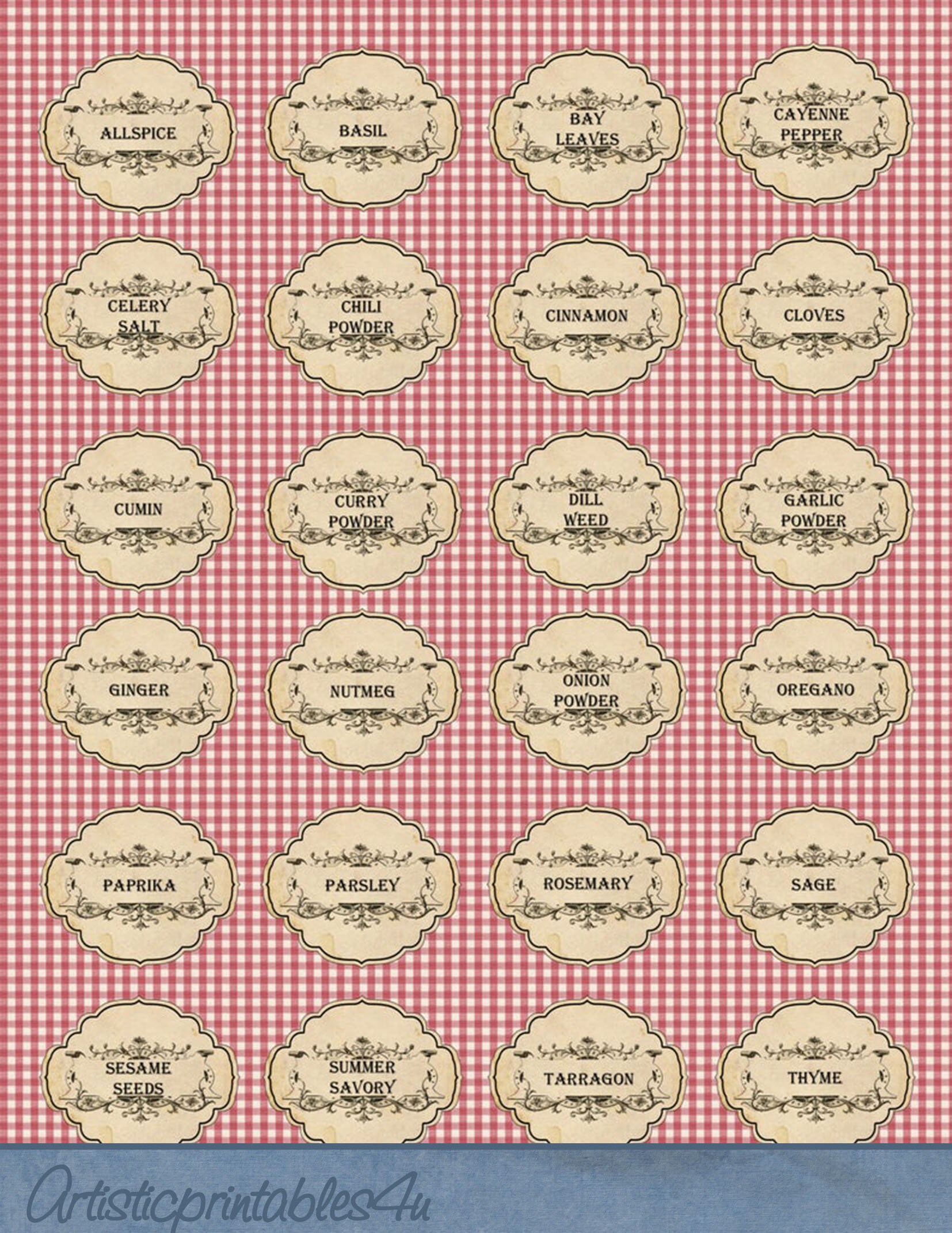 Printable 8 Pantry Labels and 24 Spice Jar Labels Instant Etsy Canada