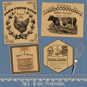 9 Vintage Kitchen Labels