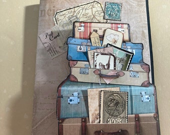 Afdrukbaar reisfolio: vintage Ephemera Junk Journal Kit (digitale download)