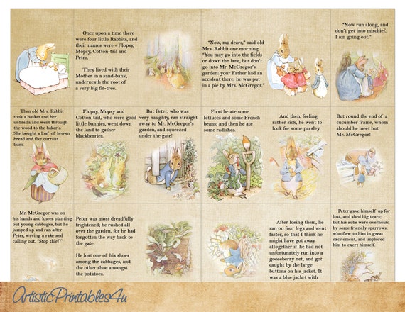Mini Book Printable Peter Rabbit Mini Book, Instant Download