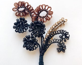 Hairwork bouquet, hair flowers, hair keepsake, custom gift, memorial keepsake, Victorian hairwork