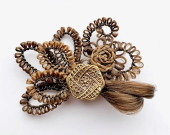 Custom hair barrette, hair keepsake, custom keepsake, Victorian hairwork