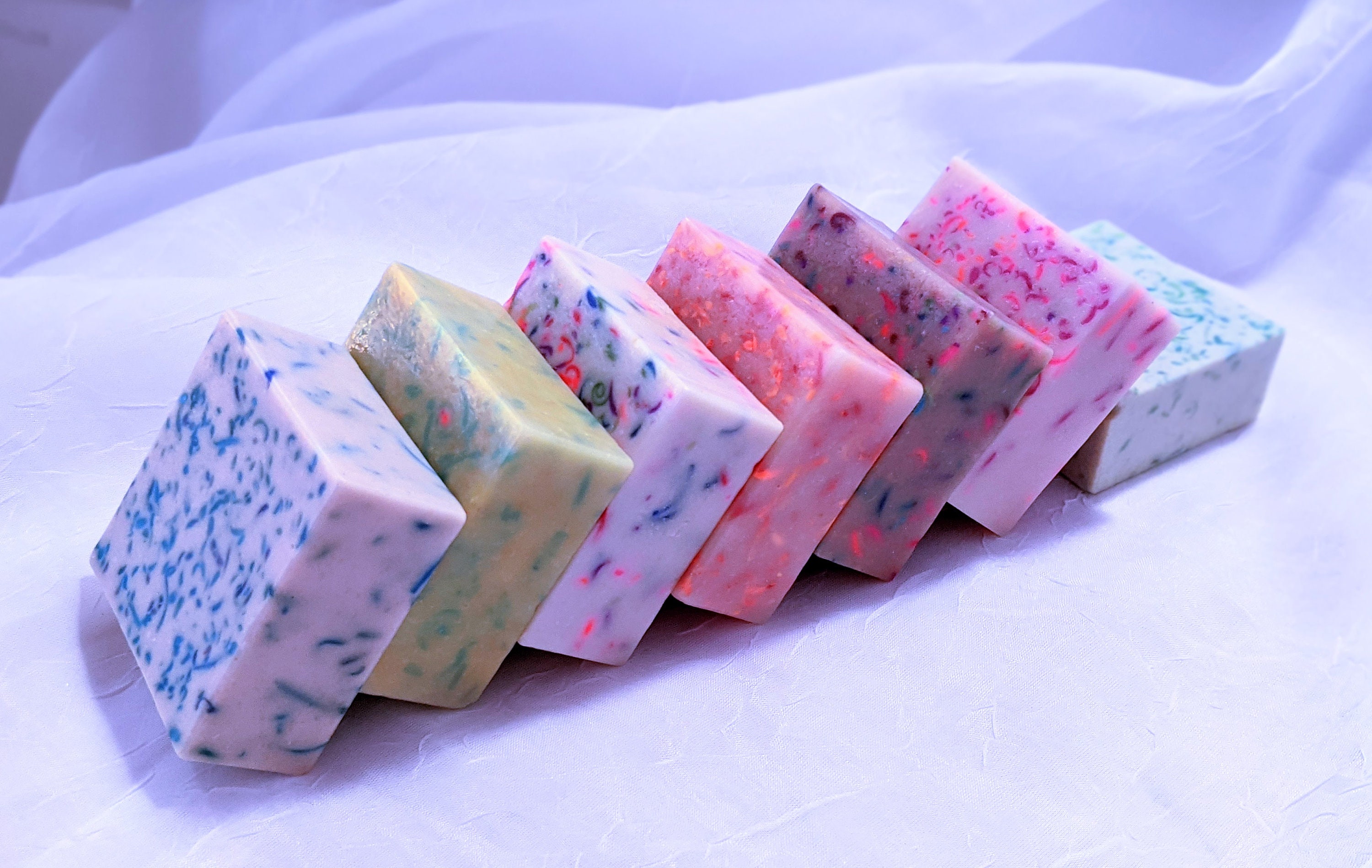 Confetti Soap Bundle Set Of 7 Bars With Various Scents Small Etsy