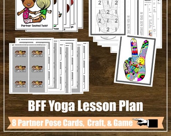 BFF Partner Yoga Lesson Plan Kit, Yoga Game, Mindfulness, Kids Yoga Class, Homeschool, Digital Cards