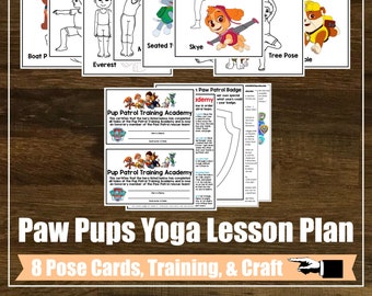 Pup Yoga Lesson Kit Kit, Achtsamkeit, Kinder Yoga Klasse, Homeschool, Digitale Karten