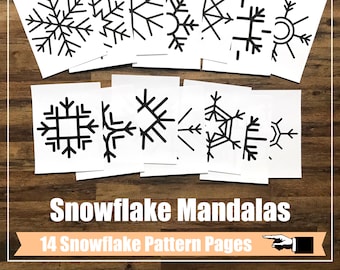 Snowflake Mandala Cards for Kids Yoga Class, Lesson Plan, Mindfulness, Yoga Teacher, Physical Education, Homeschool, Digital Cards