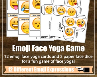 Emoji Face Yoga Cube Game for Kids Yoga Class, Lesson Plan, Mindfulness, Yoga Teacher, Physical Education, Homeschool, Digital Cards