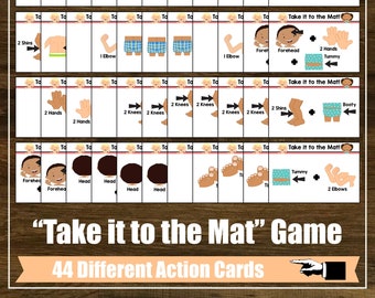 Set of 44 Fun "Take it to the Mat" Activity Cards, Task Cards, Yoga, Mindfulness, Kids Yoga Class, Homeschool, Lesson Plan, Digital Cards