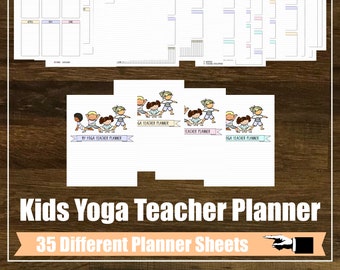 Printable Kids Yoga Teacher Planner Kit, Yoga Planner, Calendar, Kids Yoga Teacher