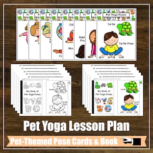Pet Yoga Lesson Plan Kit, Animal Yoga, Pets, Mindfulness, Kids Yoga Class, Homeschool, Digital Cards