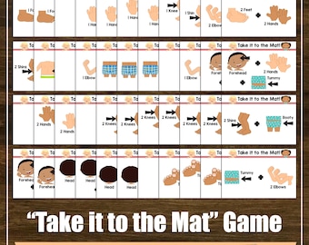 Set van 44 leuke 'Take it to the Mat'-activiteitenkaarten, taakkaarten, yoga, mindfulness, yogales voor kinderen, thuisonderwijs, lesplan, digitale kaarten