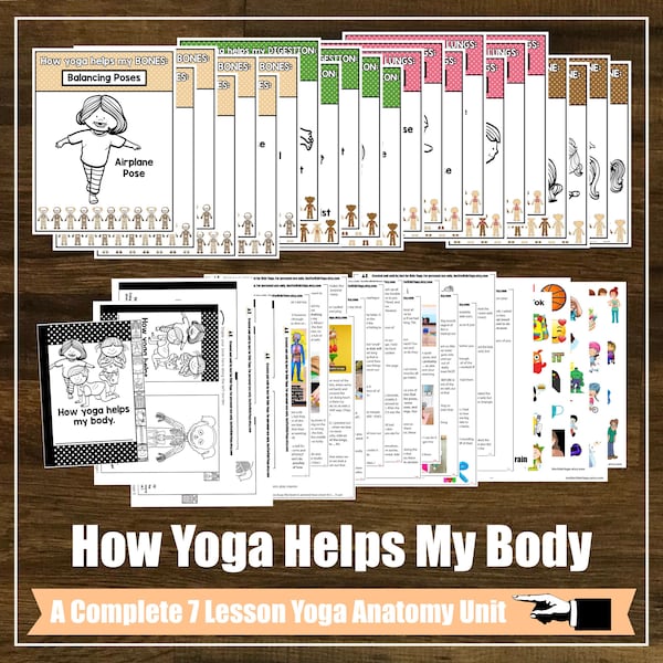 Yoga Anatomy Unit, Yoga Game, Mindfulness, Kids Yoga Class, Homeschool, Digital Cards