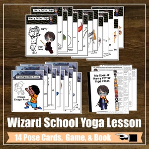 Wizard Yoga Lesson Plan Kit, Achtsamkeit, Kinder Yoga-Klasse, Homeschool, Digitale Karten
