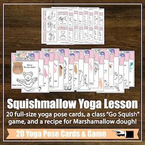 Squishies Yoga Lesson Plan Kit, Yoga Game, Mindfulness, Kids Yoga Class, Homeschool, Digital Cards