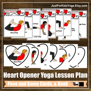 Herz Öffner Yoga Pose Lesson Plan Kit, Gruppenspiel, Buch, Achtsamkeit, Kinder Yoga Klasse, Homeschool, Digitale Karten, Valentinstag