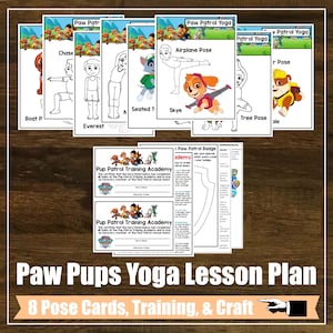 Pup Yoga Lesson Plan Kit, Mindfulness, Kids Yoga Class, Homeschool, Digital Cards