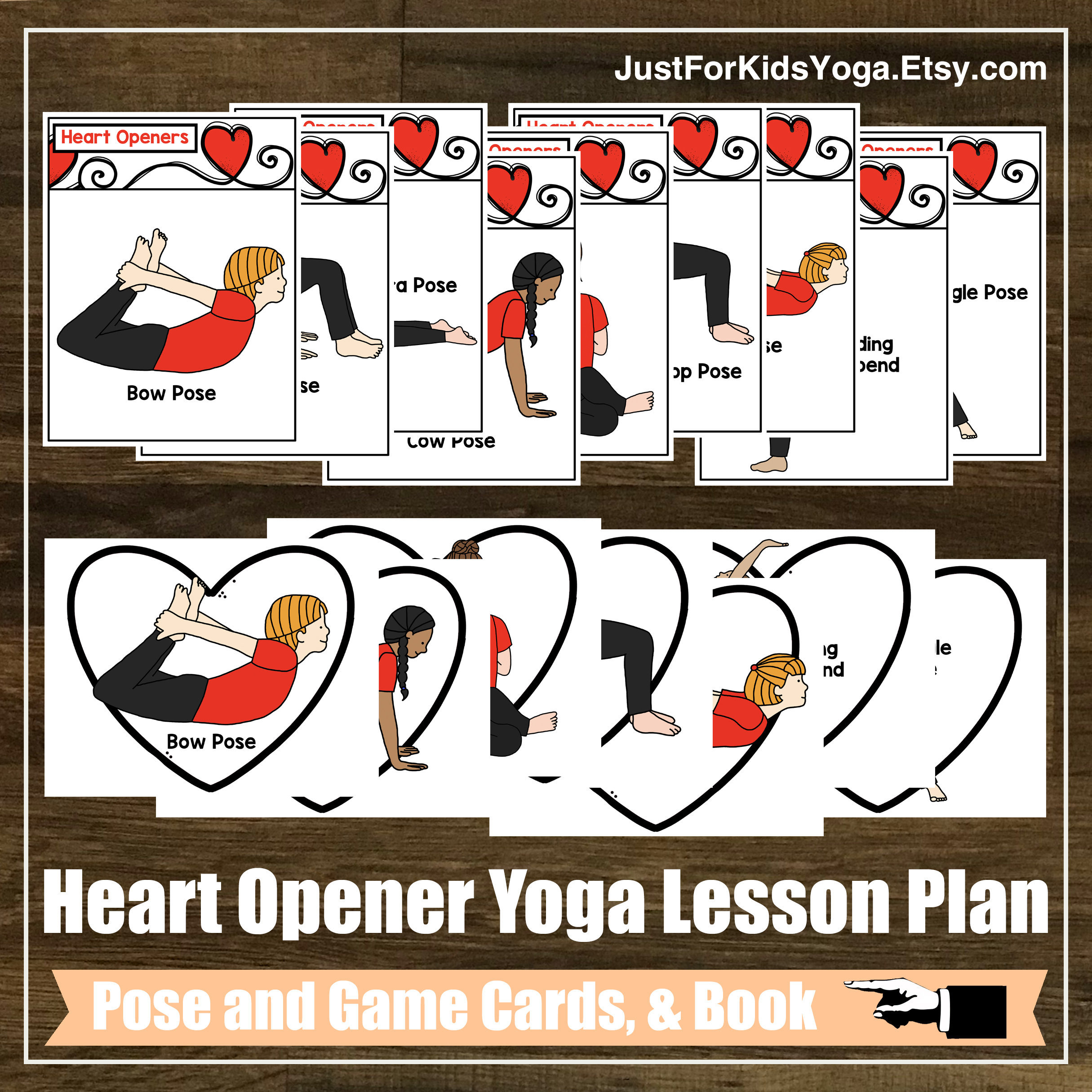 Heart Opener Yoga Pose Lesson Plan Kit Group Game Book Etsy Heart Opener Yoga Pose Lesson Plan Kit Group Game Book Etsy