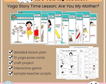 Sei tu mia madre? Lezione di yoga per bambini / Attività di yoga con storie / Yoga prescolare / Gioco di movimento per l'homeschooling / Carte yoga stampabili e lavoretti