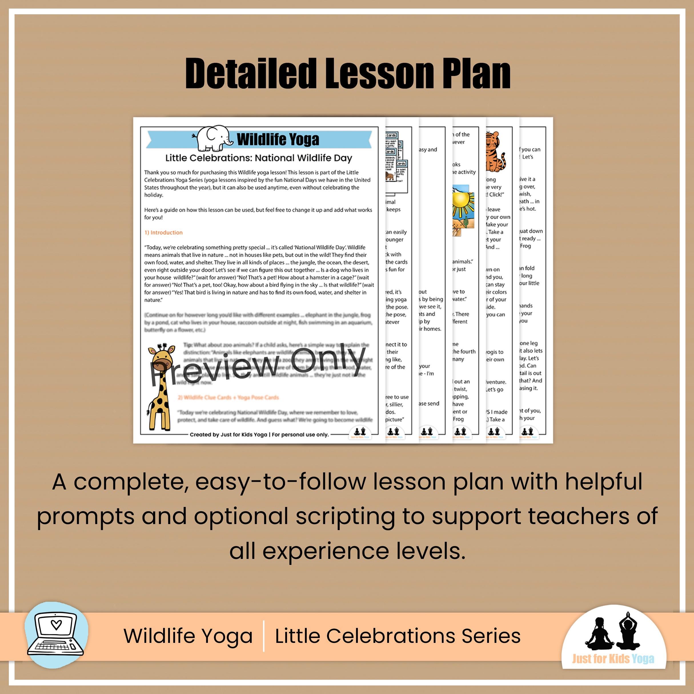 Wildlife Yoga Lesson for Kids | Animal Yoga Activity | Preschool ...