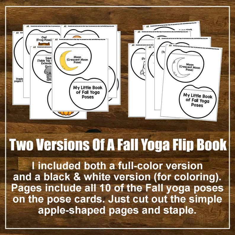 Fall Yoga Lesson Plan Kit, Flap Books, Mindfulness, Kids Yoga Class, Yoga Game, Physical Education, Autumn, Homeschool, Digital Cards image 5
