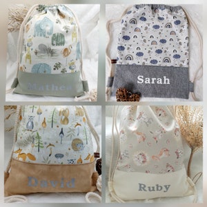 Children's gym bag personalized with name / backpack / dirt bag / fabric bag - more bags in the shop