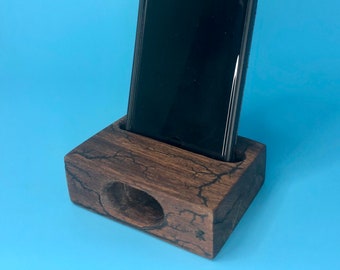 Phone Holder Speaker Amplifier, Lightning Design Walnut