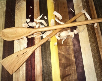 Spoon and Spatula Hand Carved Cherry