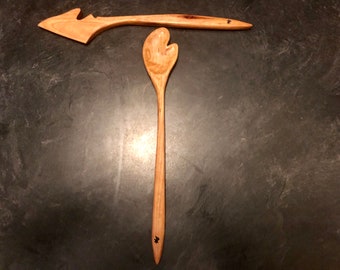 Michigan Hand Carved Spoon and Spatula Set