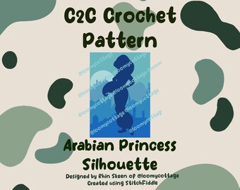 Arabian Princess Silhouette C2C Crochet Pattern