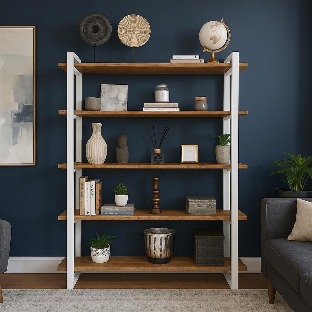 Handmade Reclaimed Wood Shelving Unit: Rustic Industrial Bookcase - Etsy