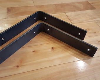 Handmade by us Scaffold Board Brackets | sizes from 105mm to 225mm | Heavy Duty Industrial shelving Brackets |flat bar steel |flat design