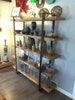 Book case | Shelving unit | Room divider | Bar | free standing | made from reclaimed scaffold boards flat bar steel 