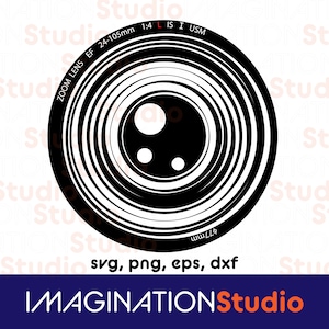 Abstrakt kameralins, digital fil, original, klar att använda, dxf, eps, png, svg, vektorfil