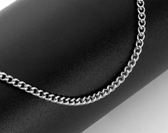 Heavy thick matte chain in Sterling Silver, Sterling Silver Chain, Buckle clasp, length 40 45 50 55 60 and 65 cm / 16 18 20 22 24 and 26 inches