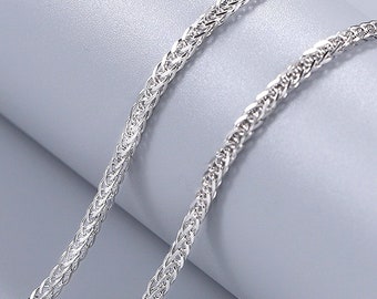 Solid shiny chain, 40, 45, 50, 55, 60 and 65 cm - Sturdy openwork chain - Sterling Silver - diameter 2 mm - Christian Jewellery - Gift