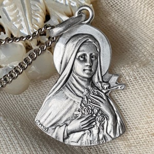 Saint Therese Medal of the Child Jesus original Antique style New product, 925 Sterling Silver, French Professional entreprise