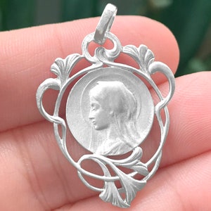 Medal Heart of the Virgin Mary, openwork, heart design, New product, 925 Sterling Silver, French Professional entreprise