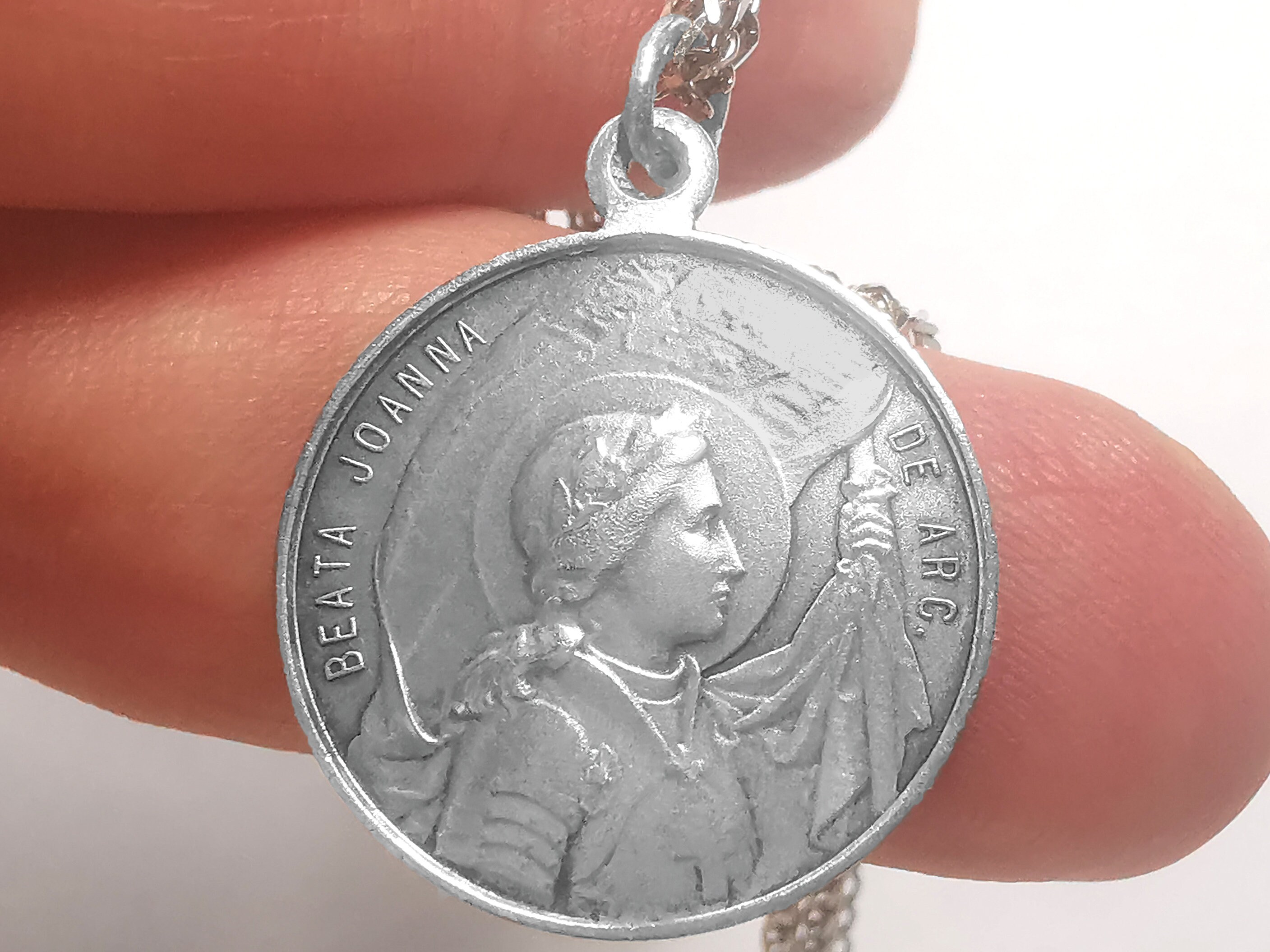 Médaille Jeanne d'arc Antique French Religious Catholic D Arc Medal, Pendant