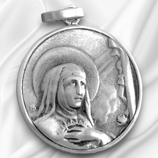 Pendentif de Sainte Rita en Argent Massif - Médaille Sacrée pour les Causes Perdues - Protection Spirituelle - Cadeau Chrétien de protection