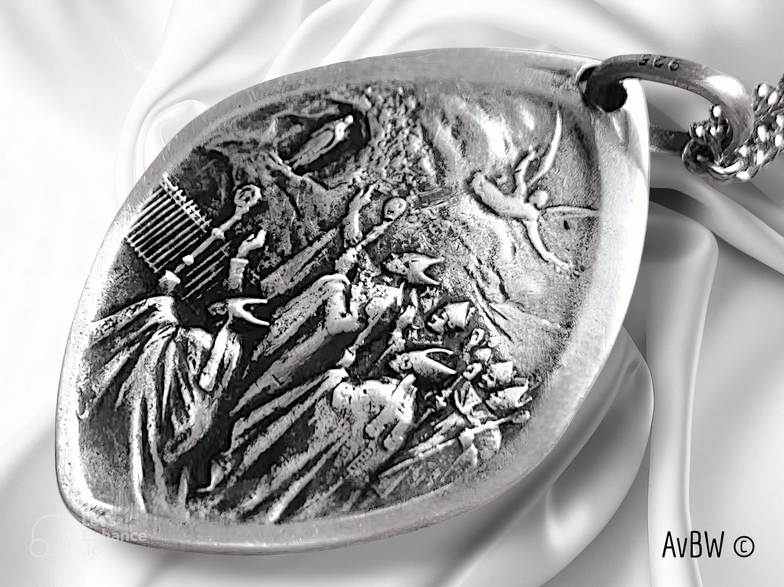 Very Large Virgin Mary of Lourdes Miraculous Medal Pendant Sterling ...