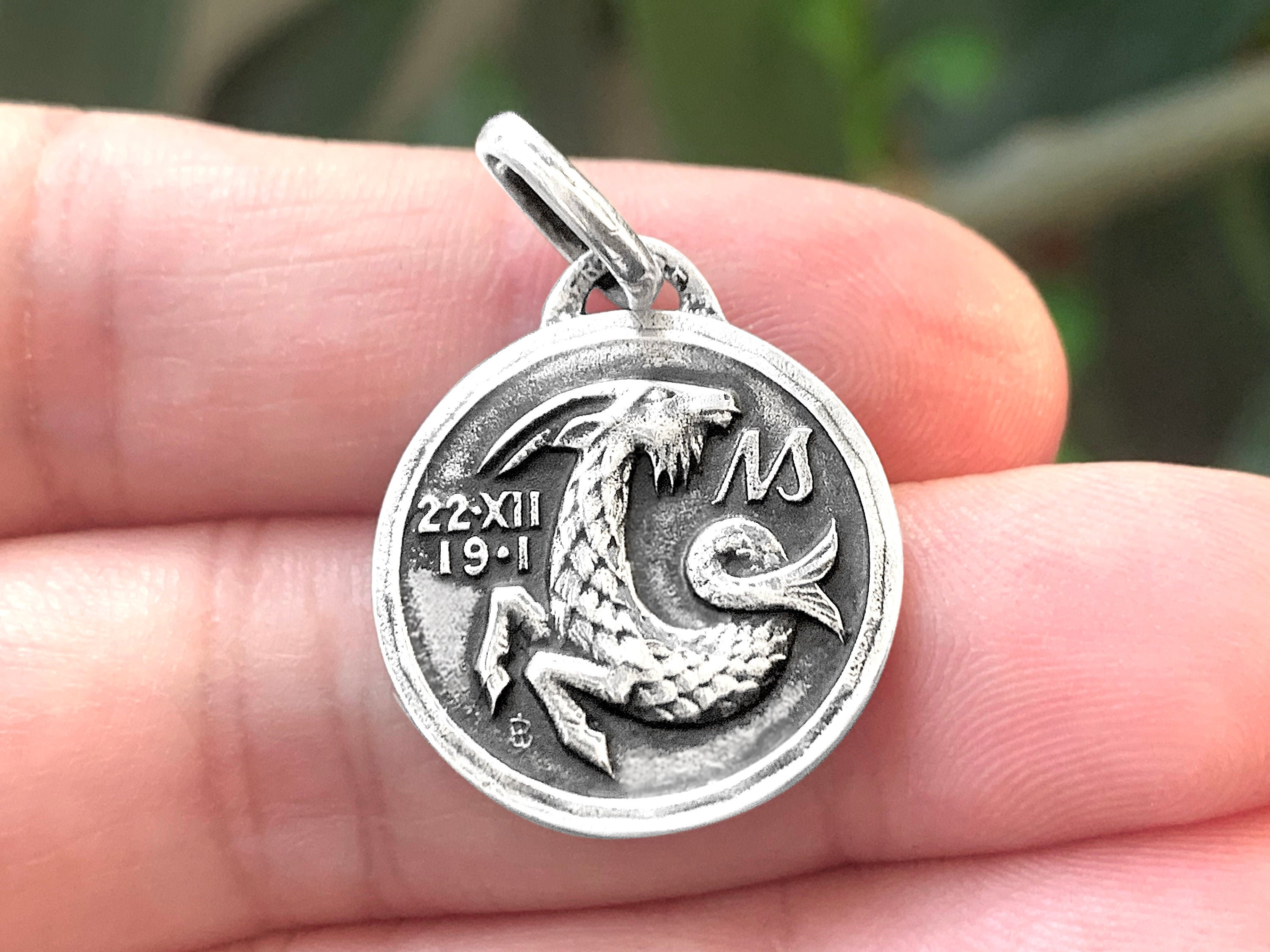 Médaille Zodiaque Capricorne Enfantin, Argent 925 - Lumiosa