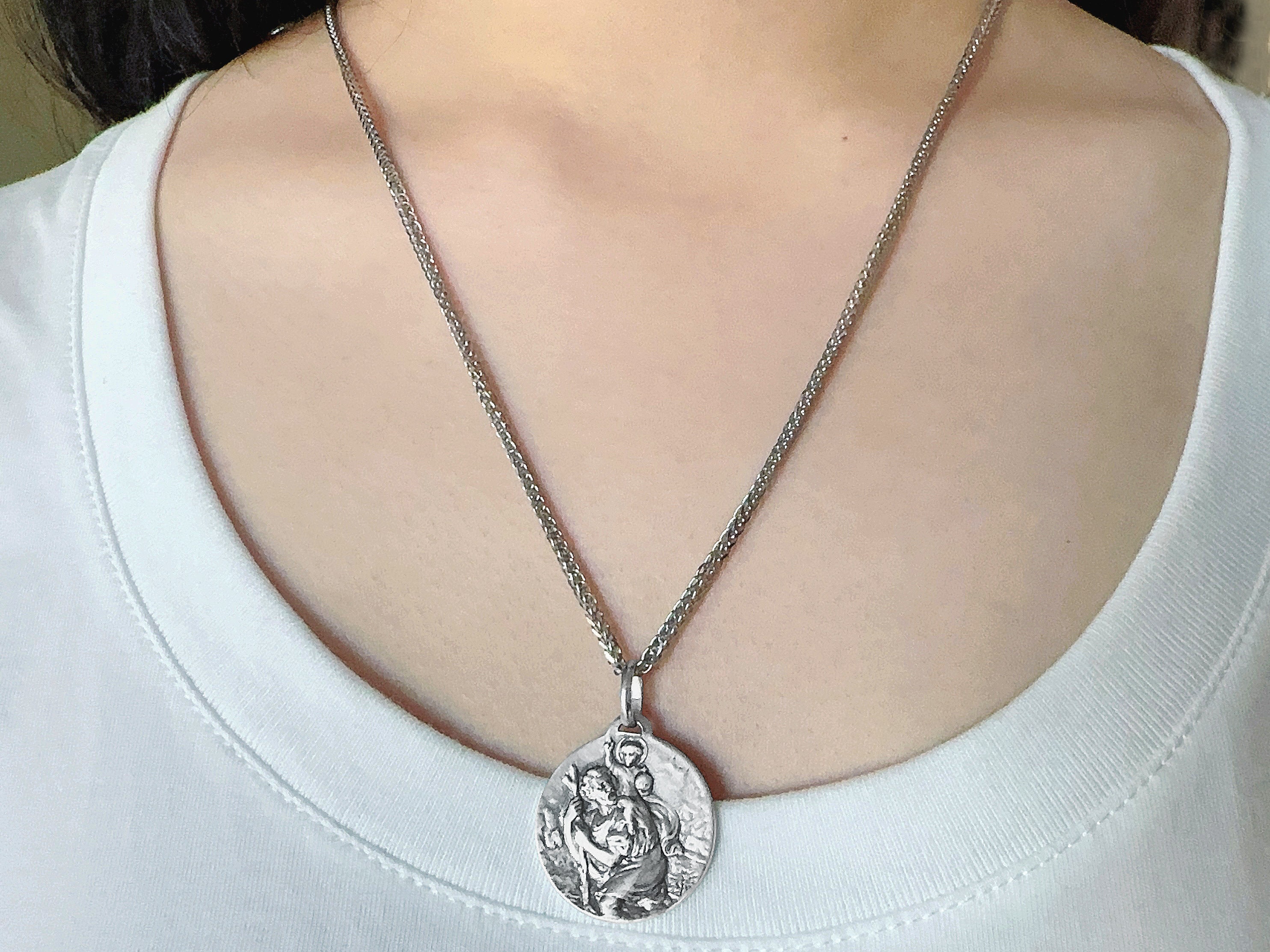 Vintage Sterling Silver Saint Christopher Pendant By Georg Jensen