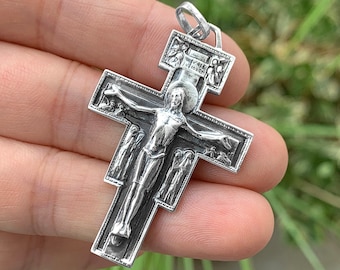 Saint Damien cross Jesus St Francis of Assisi New product, 925 Sterling Silver, St  Francesco of Assisi, Jesus French entreprise