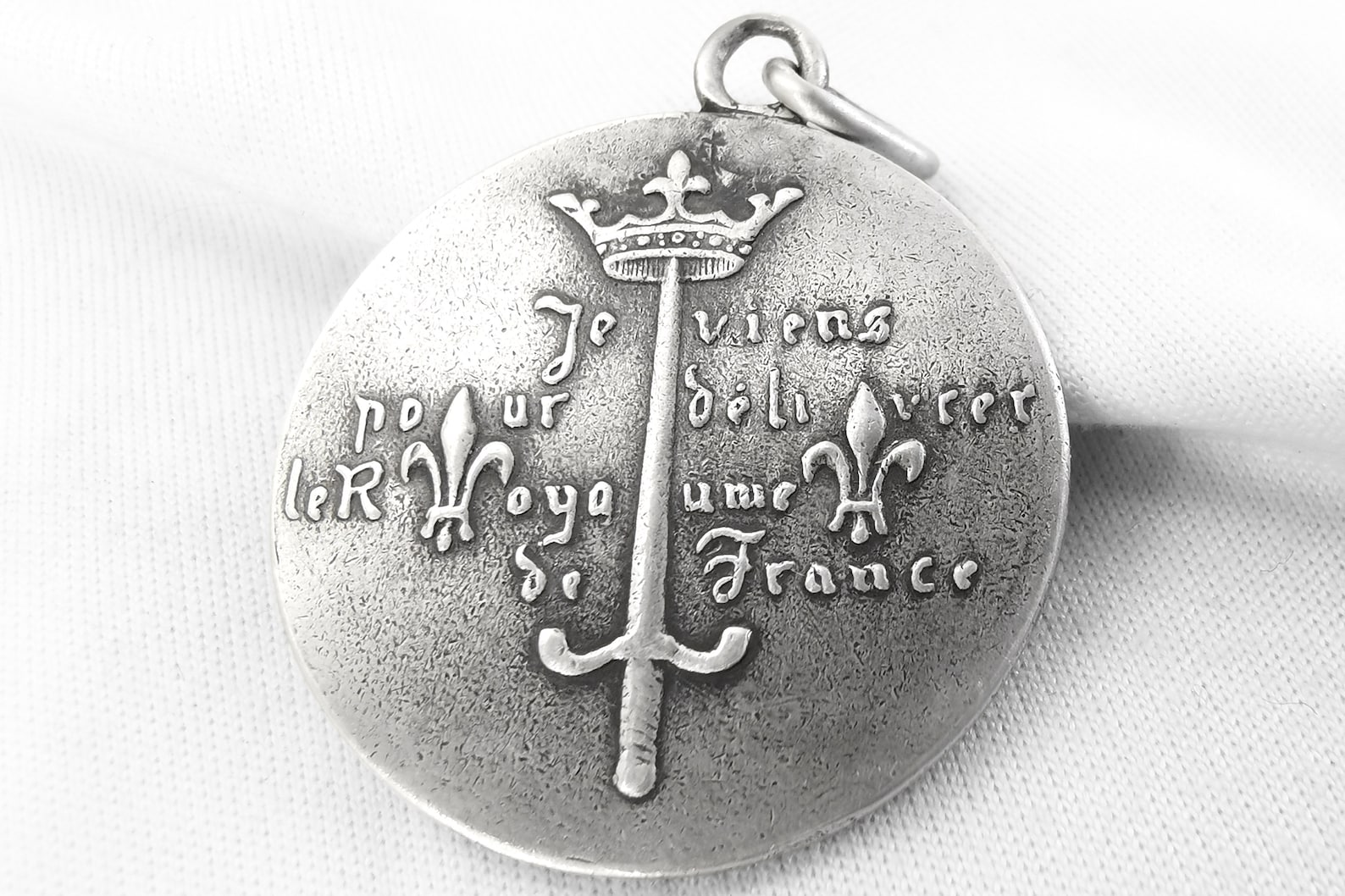 Médaille Antique Jeanne d'Arc en Argent Massif French Etsy France