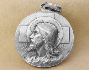Antique Medal of Jesus, Sterling Silver