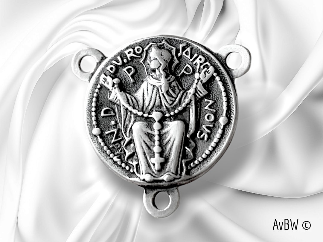 Our Lady of the Rosary Rosary Heart in Sterling Silver - Virgin Mary ...