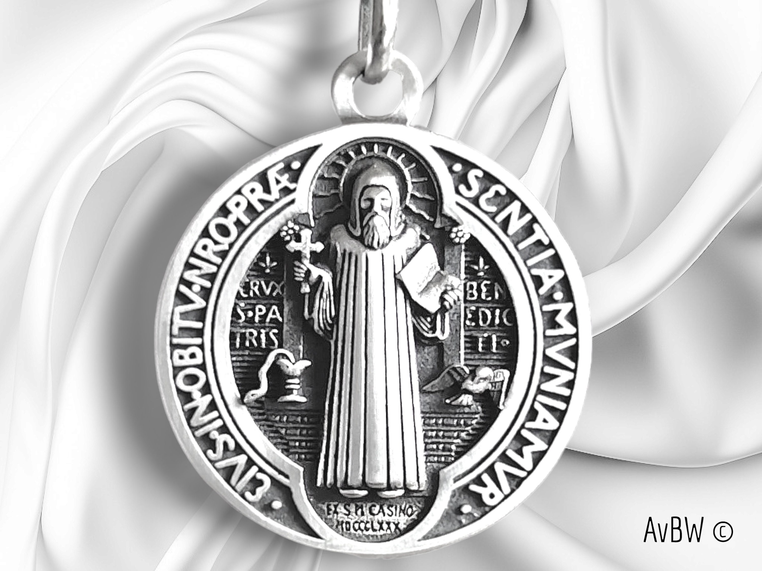 St Benedict Medals 0.94 X 0.79 Inch Metal Saint Pendant Silver Toned Saint  Bened – ASA College: Florida