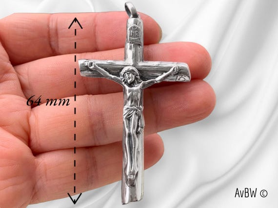 Ancien Pendentif En Argent Massif 925 - Style Art Nouveau Religieux - Occasion Portée