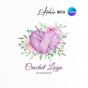 Crochet Logo | Watercolor Knitting Logo | Yarn Premade Logo | Etsy Shop ...